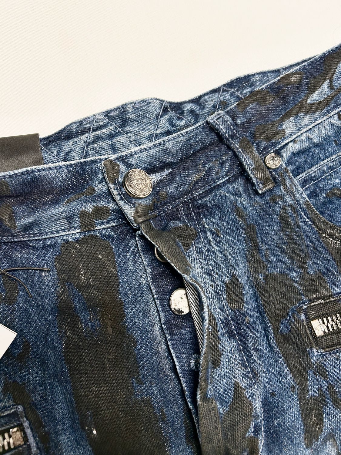 Balmain by Olivier Rousteing FW2018 Paneled Front Zip Denim