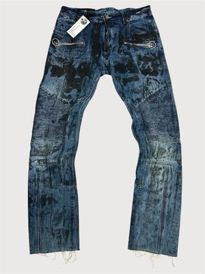 Balmain by Olivier Rousteing FW2018 Paneled Front Zip Denim Balmain by Olivier Rousteing FW2018 Paneled Front Zip Denim