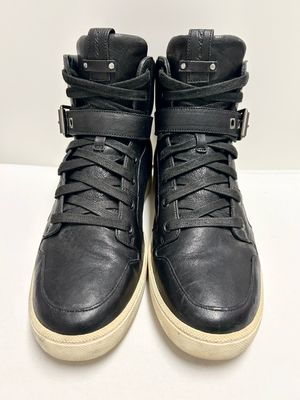 Balmain  2012 Buckle Strap Leather High-Top Sneakers