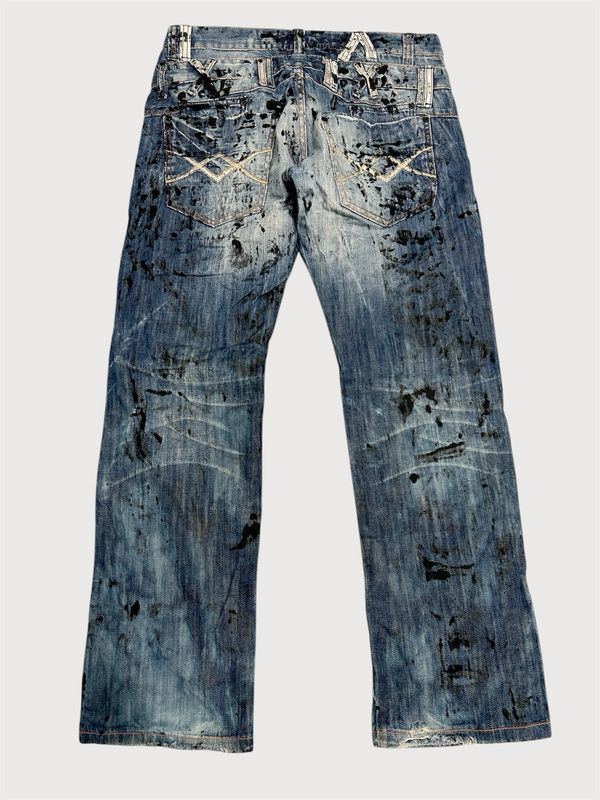 Cipo &amp; Baxx  2000s Double Waist Paint Splatter Jeans