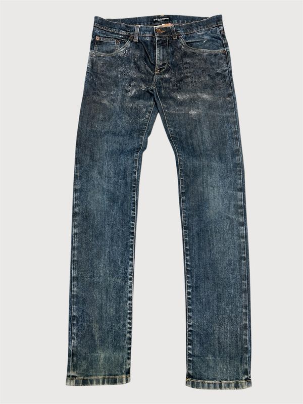 Dolce &amp; Gabbana  2010s Indigo Waxed Denim Jeans