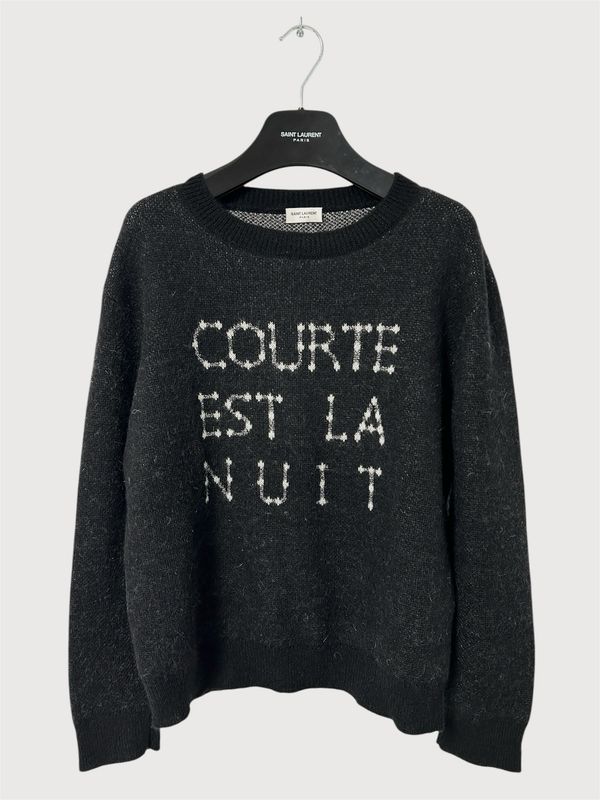 Saint Laurent Paris by Anthony Vaccarello SS2020 Courte Est La Nuit Metallic Mohair Sweater