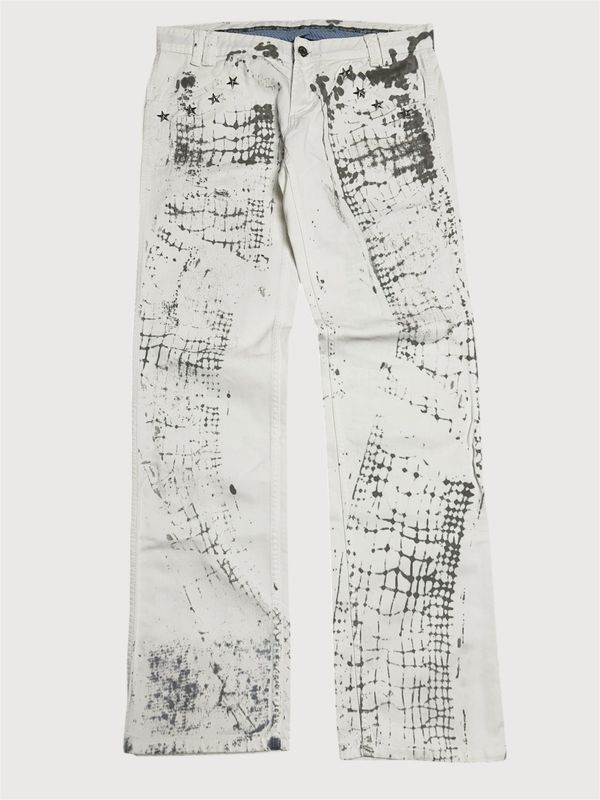 Dolce &amp; Gabbana  2000s Repaired Grid Print Jeans