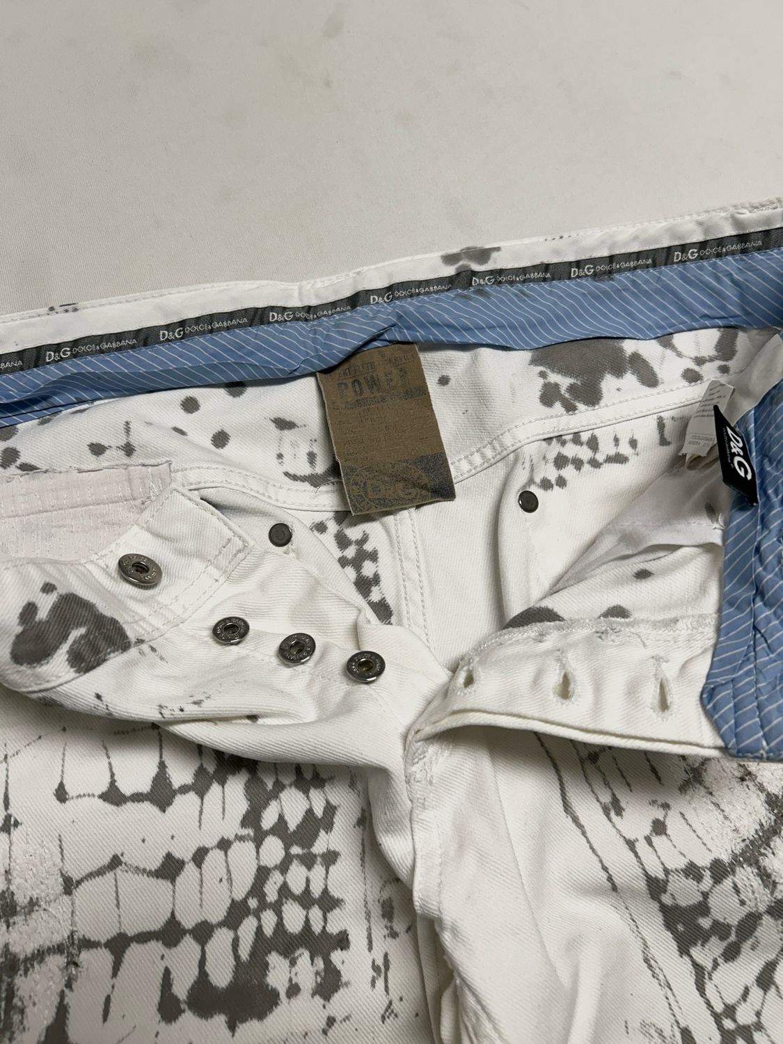 Dolce &amp; Gabbana  2000s Repaired Grid Print Jeans