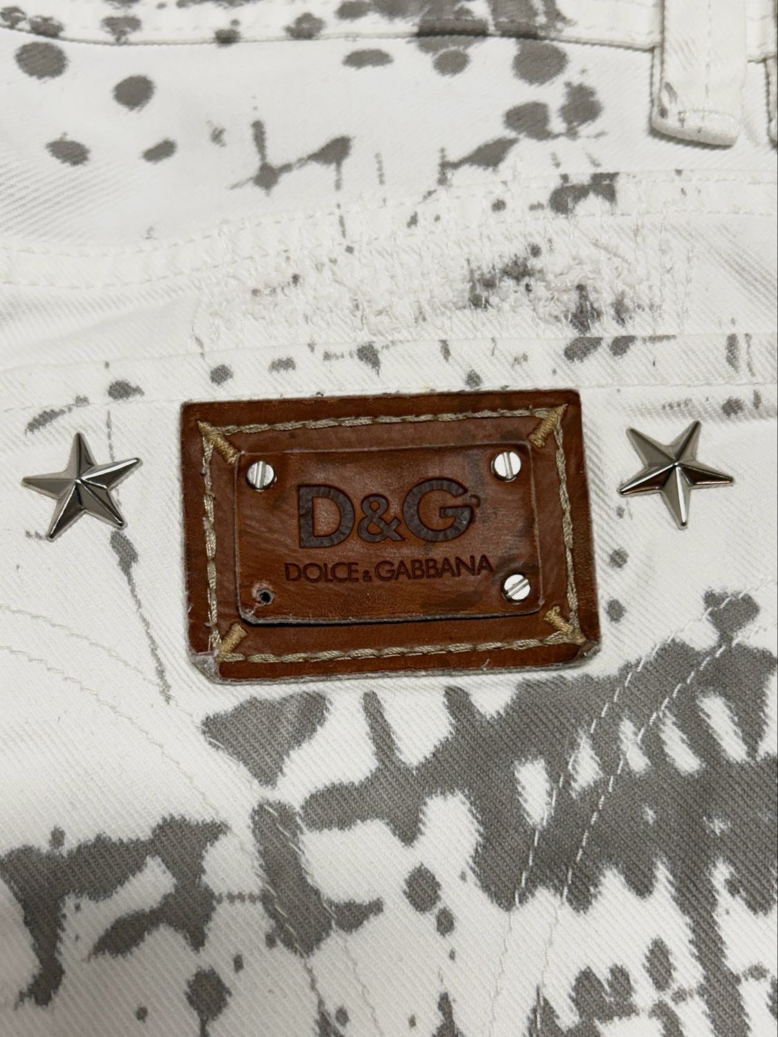 Dolce &amp; Gabbana  2000s Repaired Grid Print Jeans