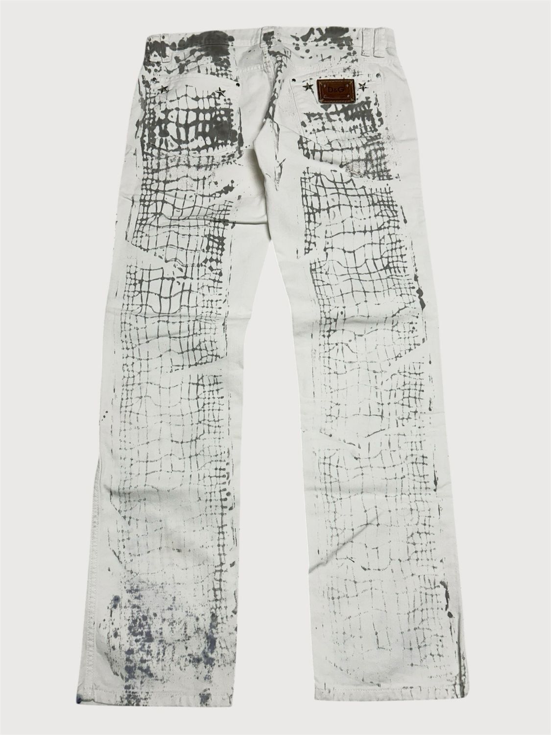 Dolce &amp; Gabbana  2000s Repaired Grid Print Jeans
