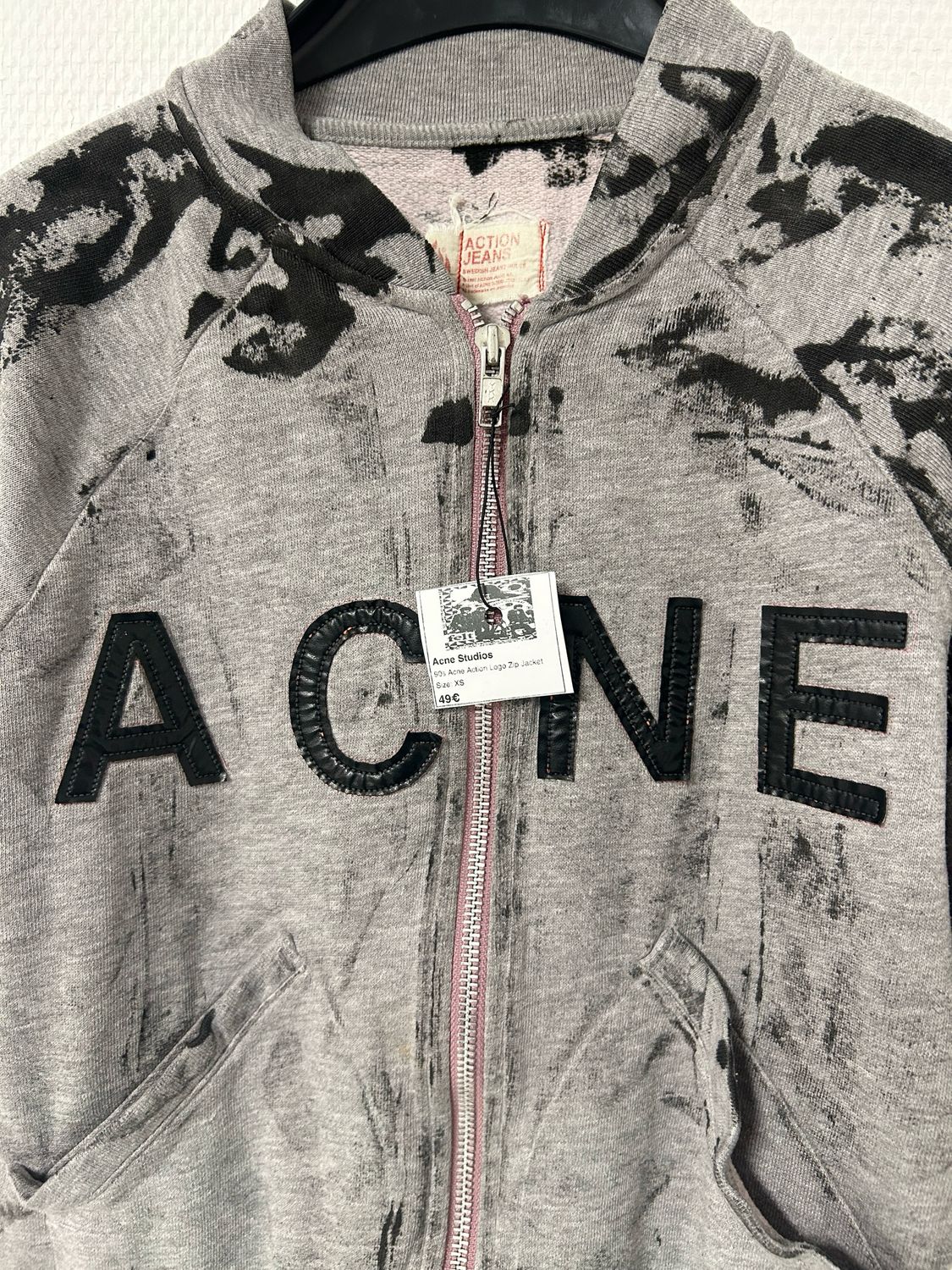 Acne Studios 1998 Leather Arc Logo Zip Jacket