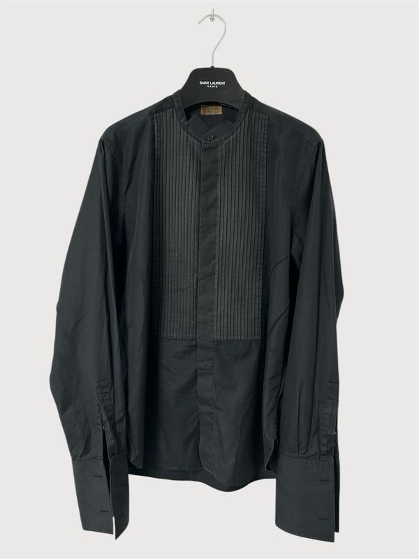 Saint Laurent Paris by Hedi Slimane SS2013 Pleated Bib Band Collar Shirt