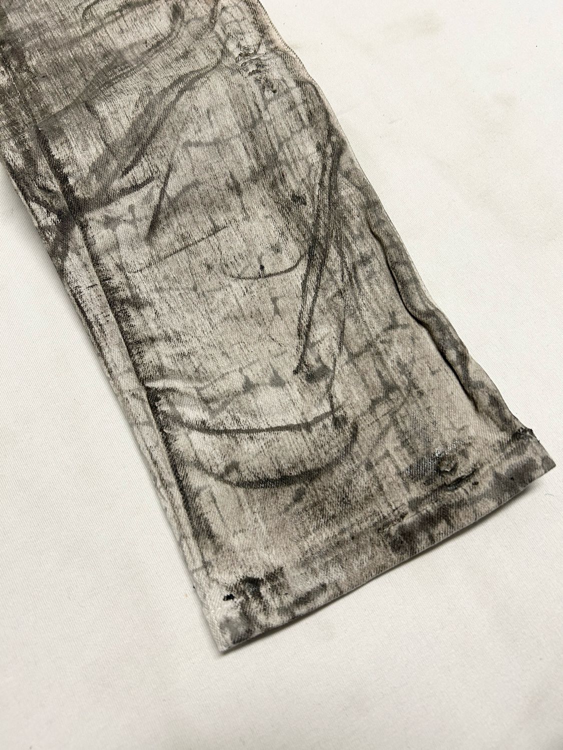 Balmain by Olivier Rousteing SS2017 Painted Distressed Biker Denim