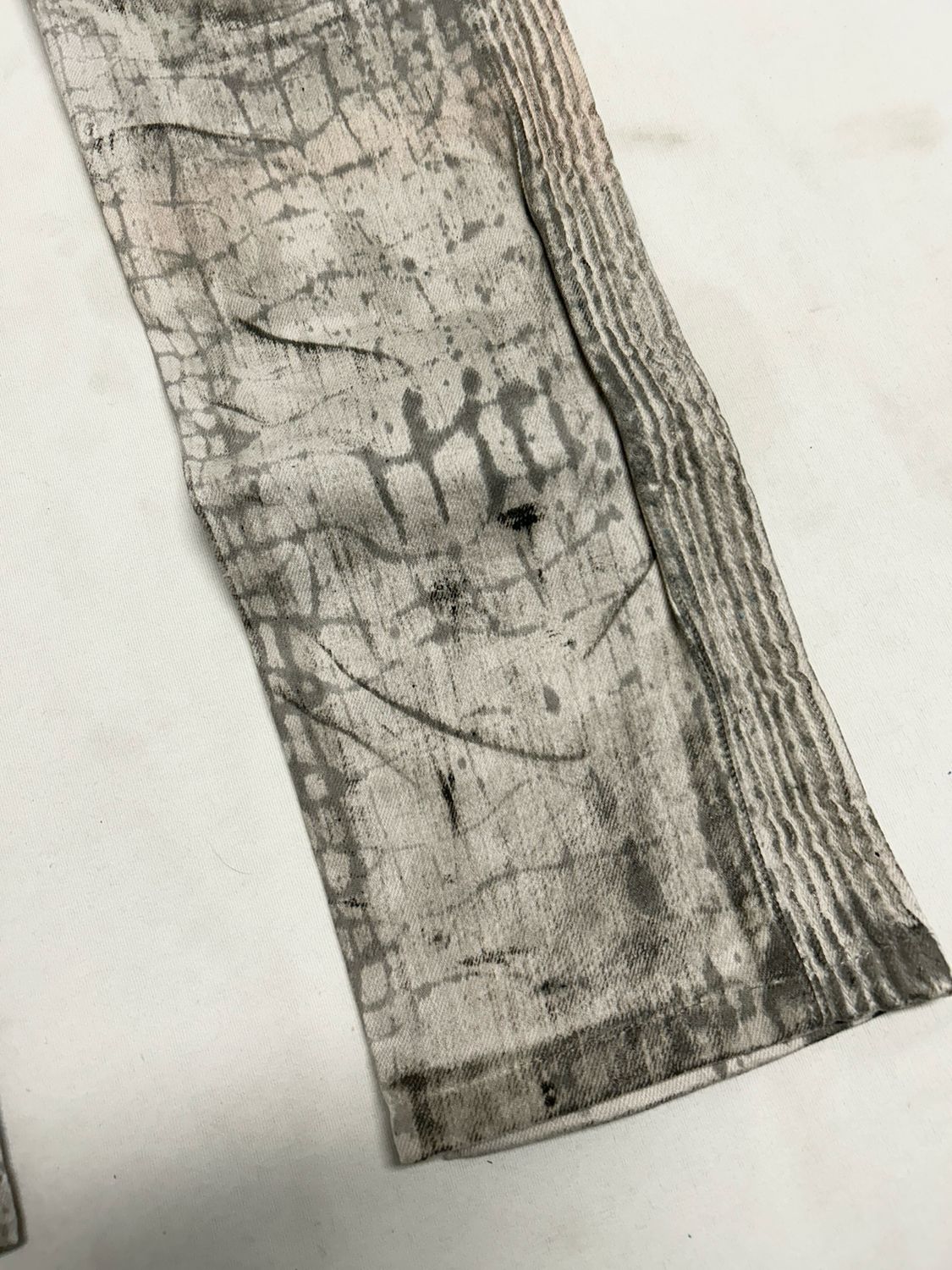 Balmain by Olivier Rousteing SS2017 Painted Distressed Biker Denim