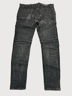 Balmain by Christophe Decarnin 2011 Waxed Biker Denim Jeans