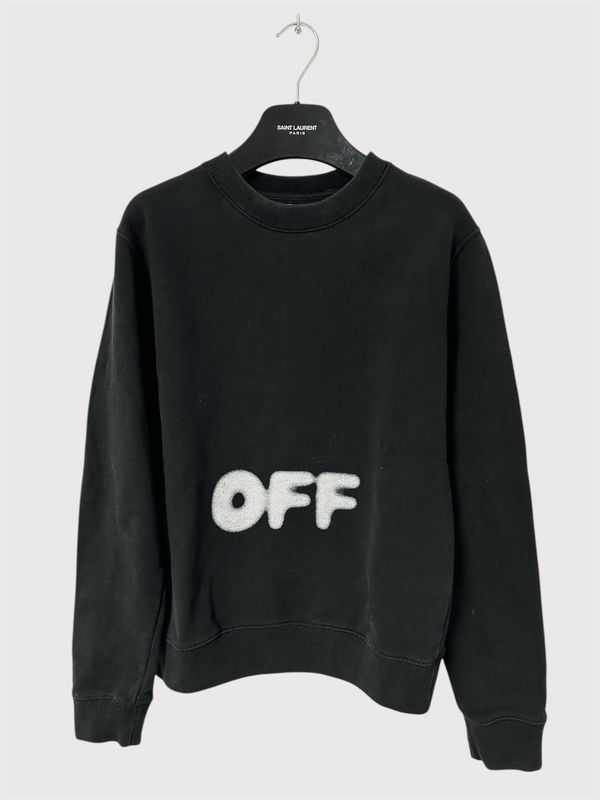 Off-White by Virgil Abloh FW2018 Kidmograph Spray Logo Crewneck Sweatshirt