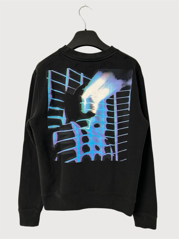 Off-White by Virgil Abloh FW2018 Kidmograph Spray Logo Crewneck Sweatshirt