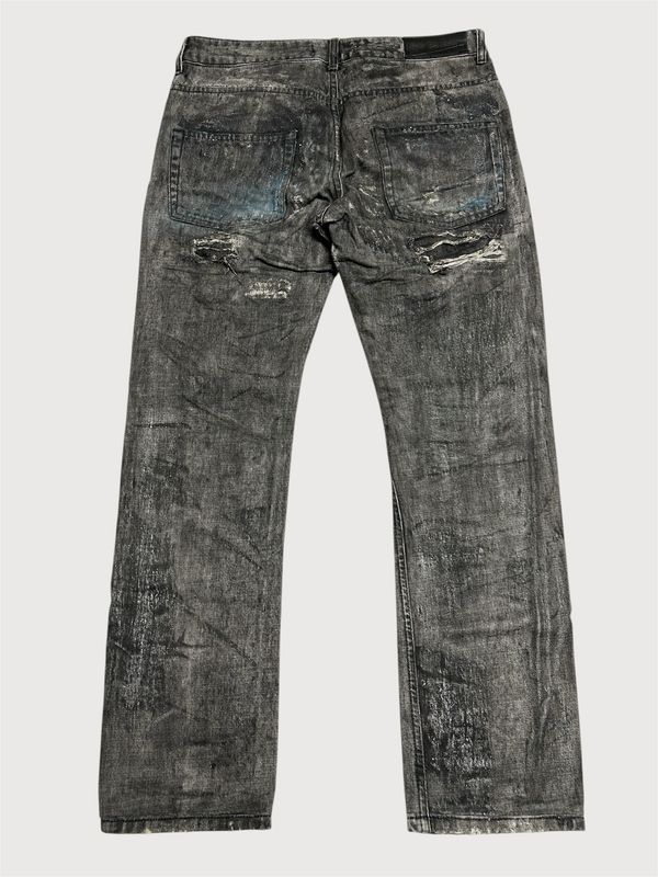Balmain FW2017 Distressed Waxed Denim