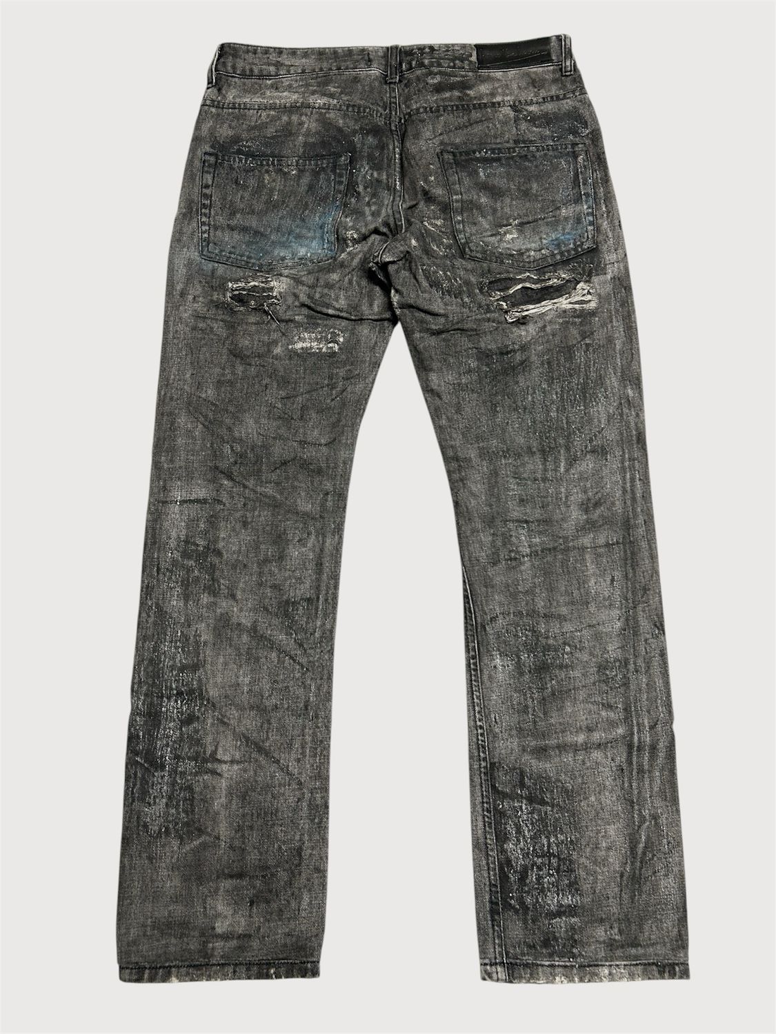 Balmain FW2017 Distressed Waxed Denim