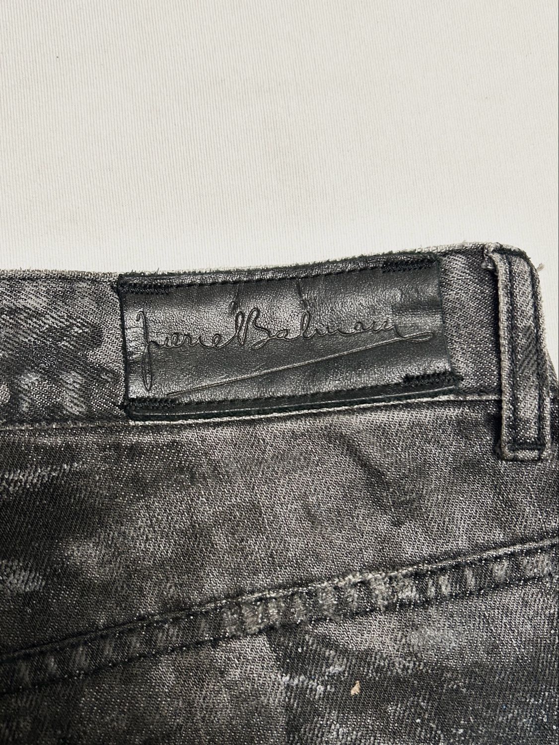 Balmain FW2017 Distressed Waxed Denim