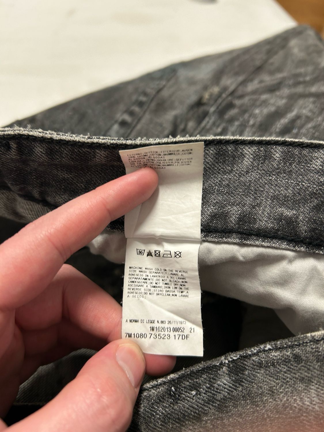 Balmain FW2017 Distressed Waxed Denim