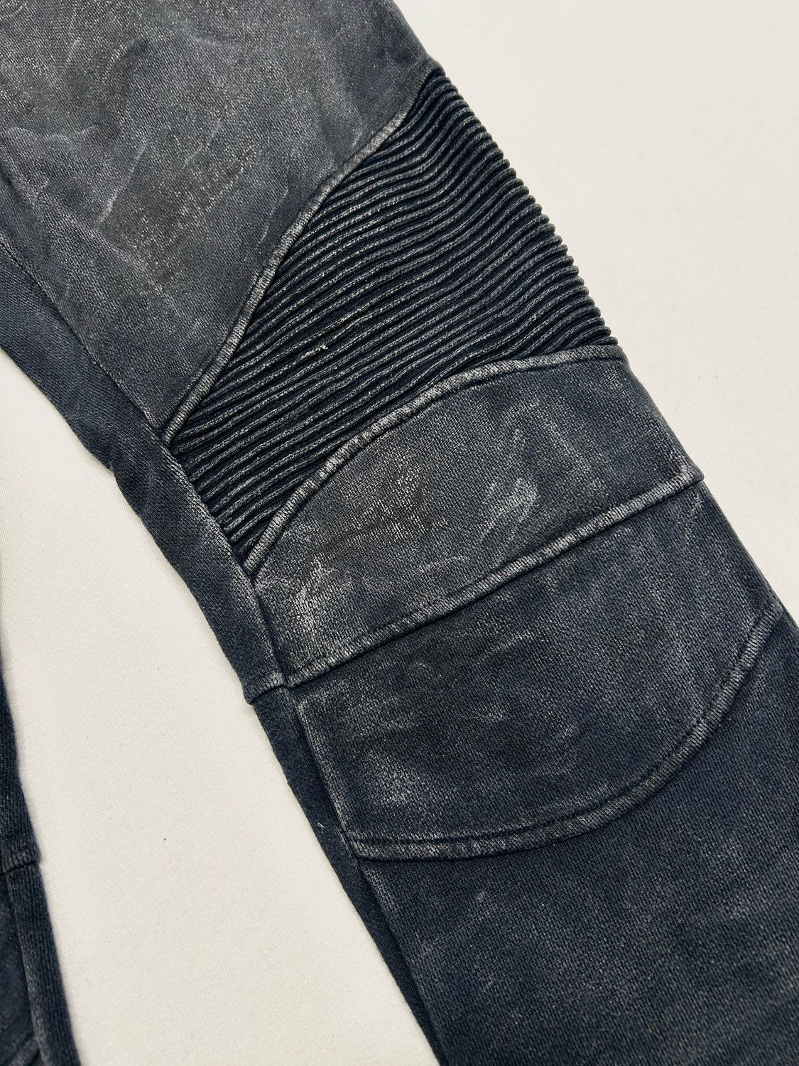 Balmain by Olivier Rousteing  SS2014 Waxed Biker Sweatpants