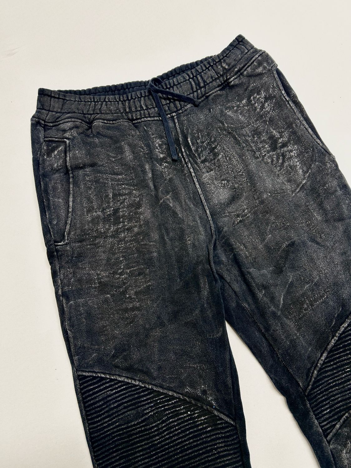 Balmain by Olivier Rousteing  SS2014 Waxed Biker Sweatpants