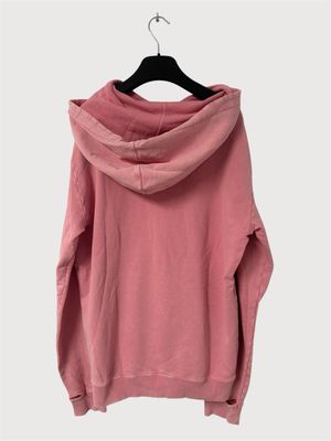 Saint Laurent Paris by Anthony Vaccarello FW2019 Pink Distressed Logo Hoodie