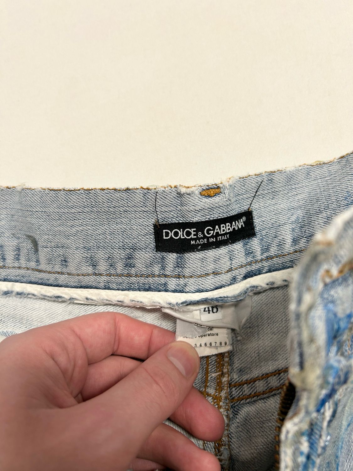 Dolce &amp; Gabbana  2000s Distressed Waxed Denim