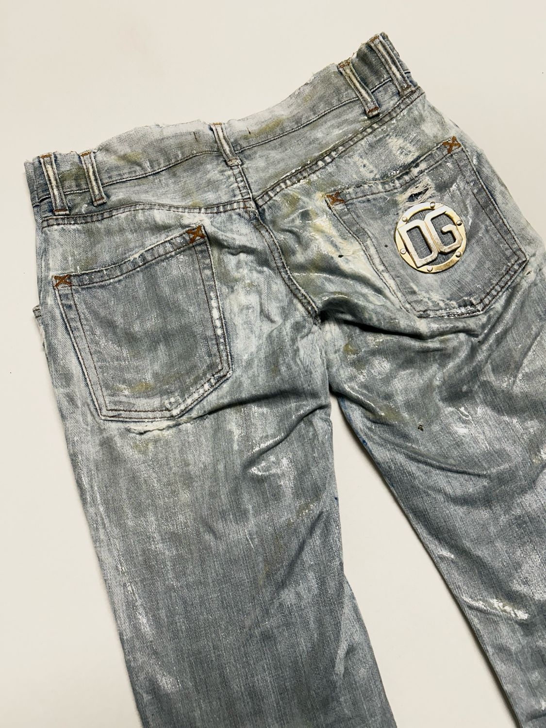 Dolce &amp; Gabbana  2000s Distressed Waxed Denim