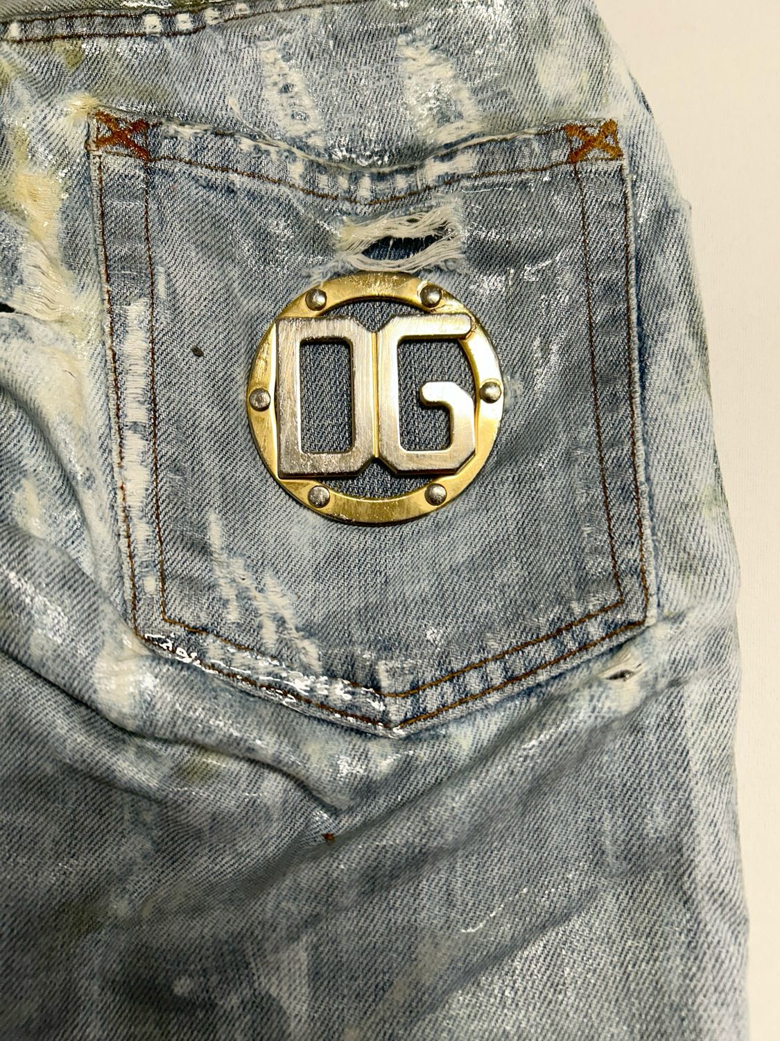 Dolce &amp; Gabbana  2000s Distressed Waxed Denim