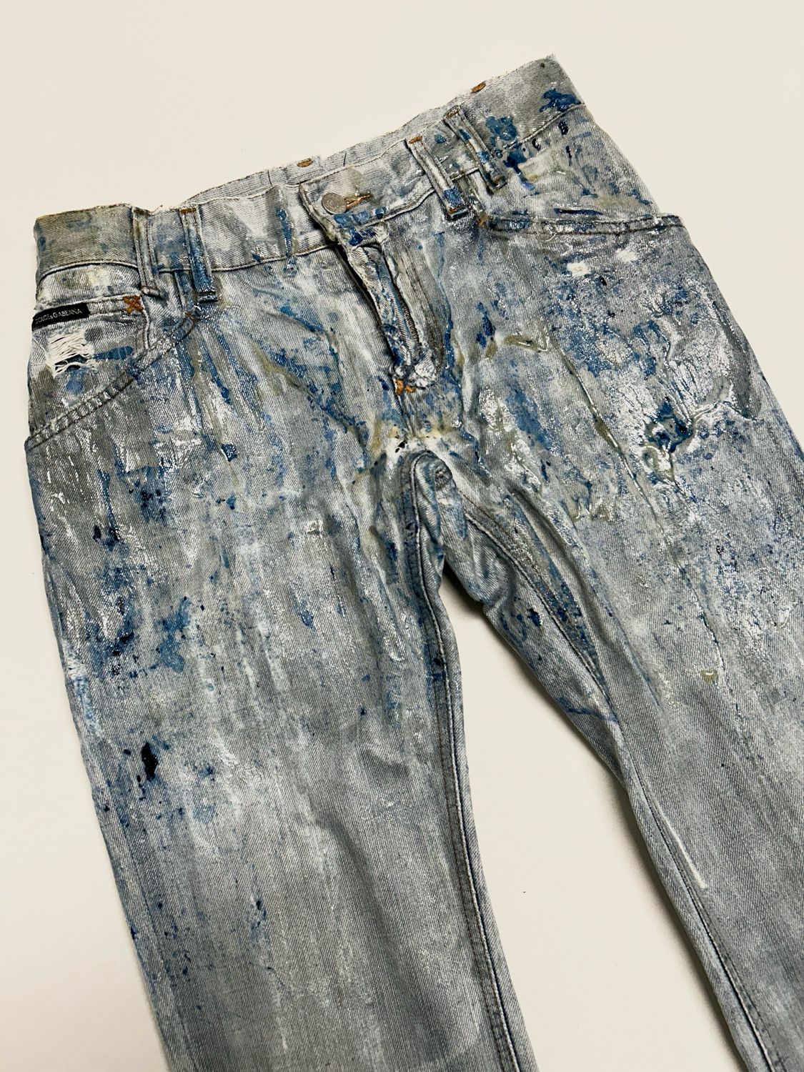 Dolce &amp; Gabbana  2000s Distressed Waxed Denim