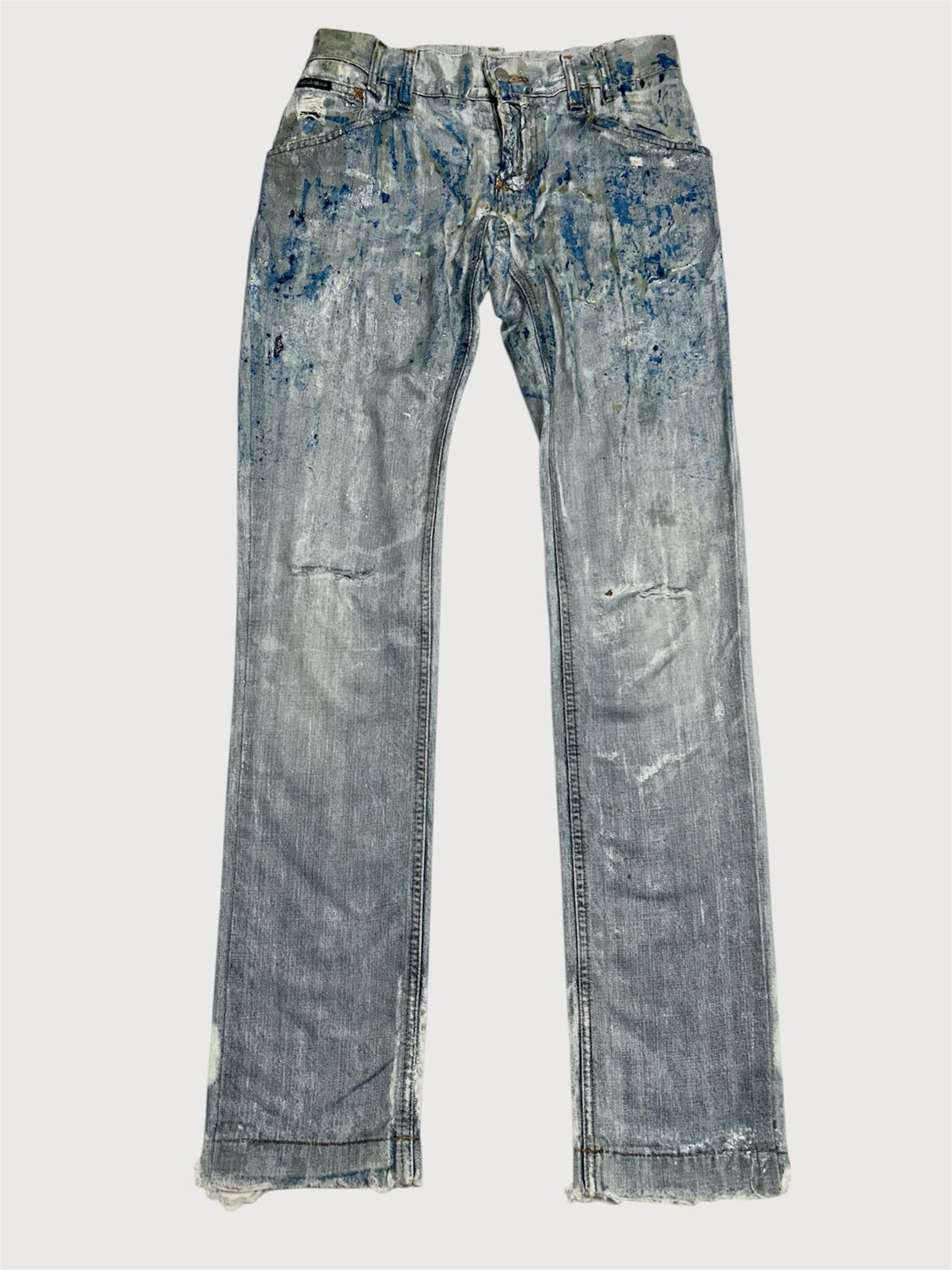 Dolce &amp; Gabbana  2000s Distressed Waxed Denim