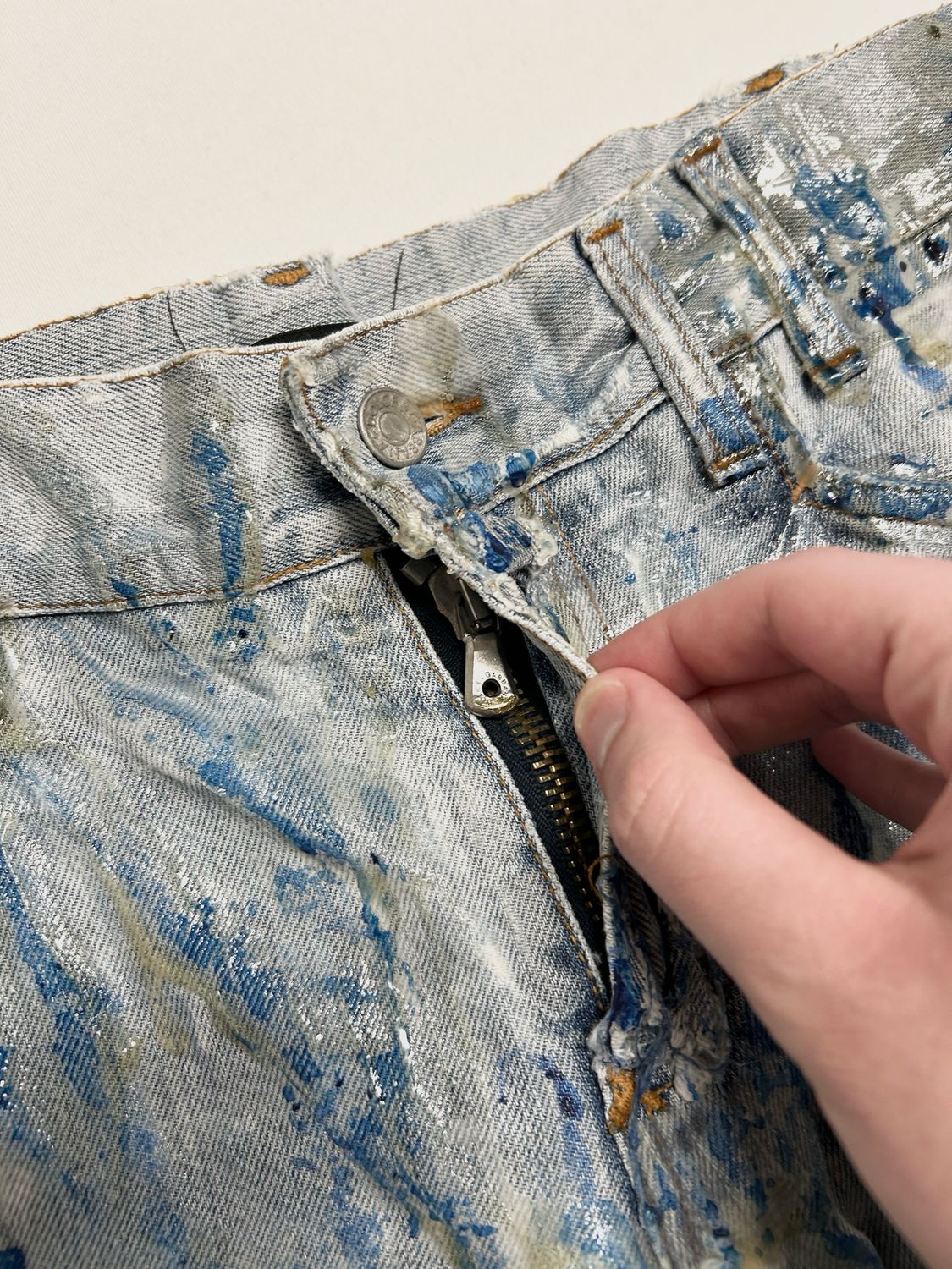 Dolce &amp; Gabbana  2000s Distressed Waxed Denim