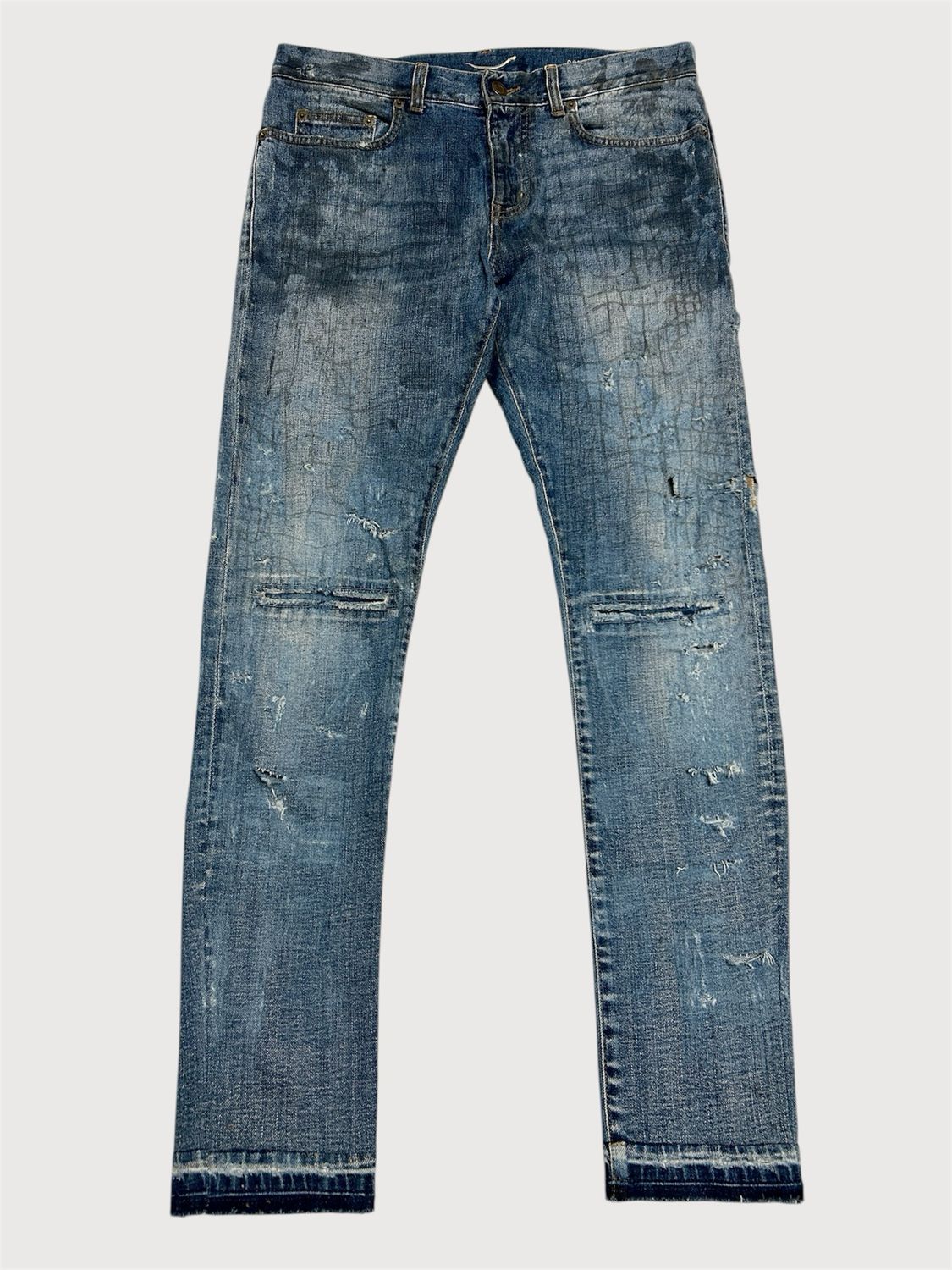 Saint Laurent Paris by Hedi Slimane SS2015 D02 Distressed Denim Jeans