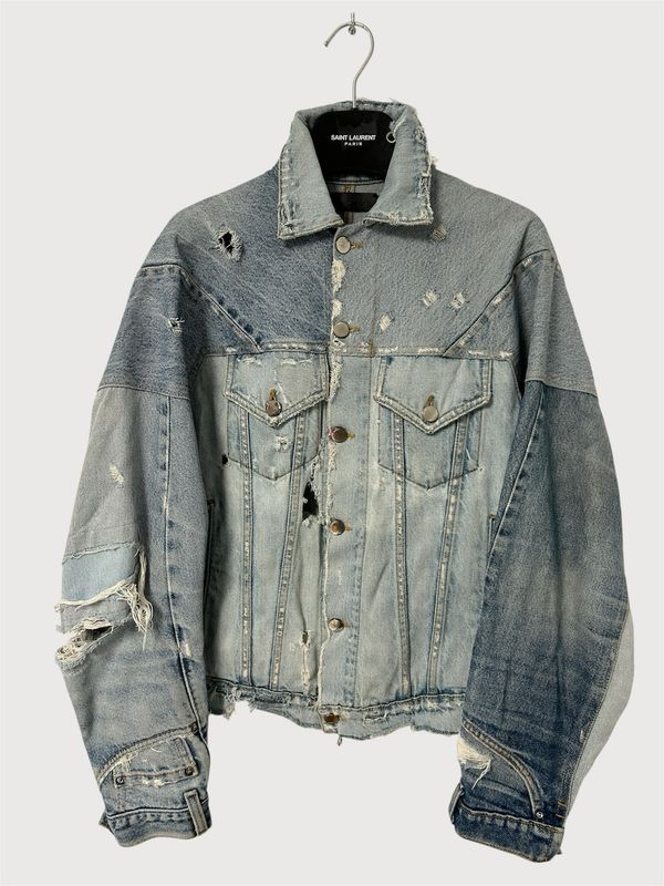 AMIRI by Mike Amiri SS2018 Deconstructed Distressed Denim Jacket 