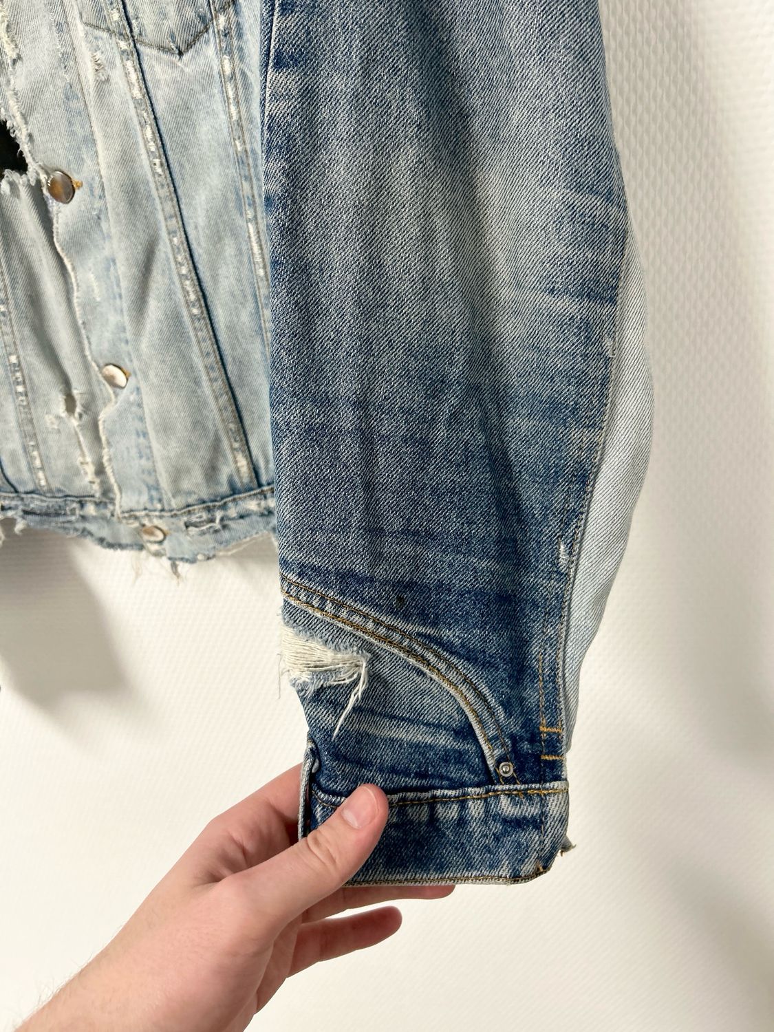 AMIRI by Mike Amiri SS2018 Deconstructed Distressed Denim Jacket 