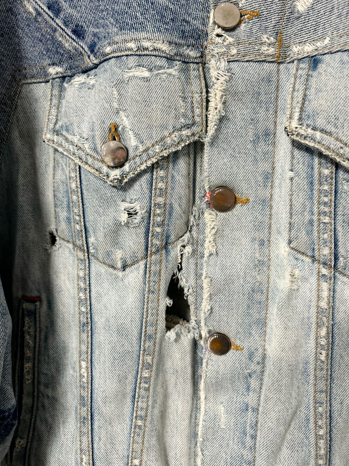 AMIRI by Mike Amiri SS2018 Deconstructed Distressed Denim Jacket 