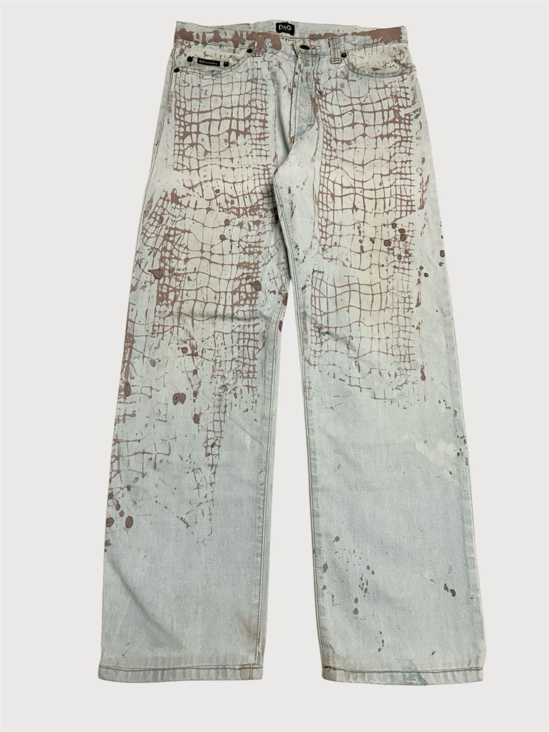 Dolce &amp; Gabbana  c.2000s Artisanal Croc Print Denim