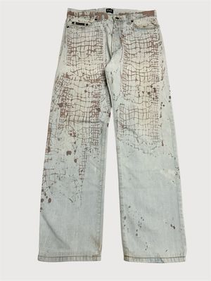 Dolce &amp; Gabbana  c.2000s Artisanal Croc Print Denim