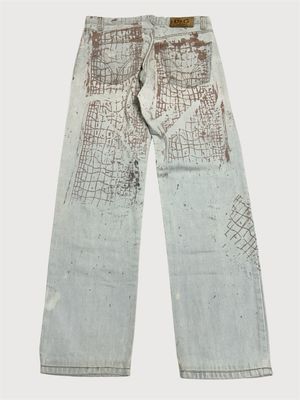 Dolce &amp; Gabbana  c.2000s Artisanal Croc Print Denim