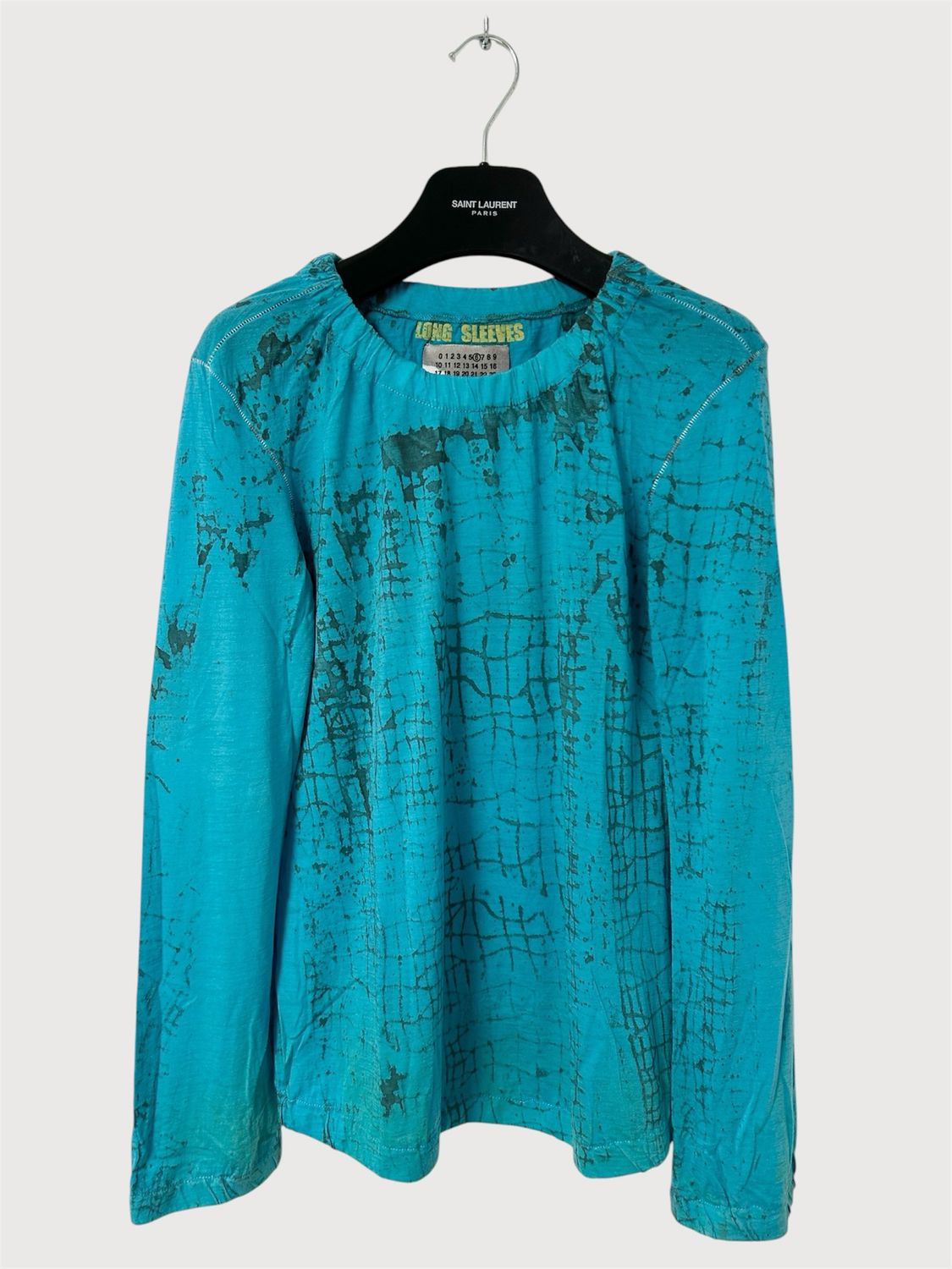 Martin Margiela  FW2004 Turquoise Scar Stitch Croc Print Knit Long Sleeve