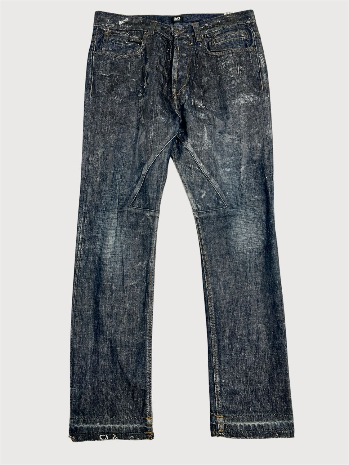 Dolce &amp; Gabbana 2000s Indigo Waxed Denim Jeans