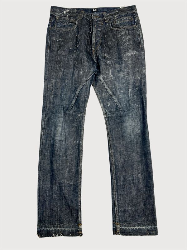 Dolce &amp; Gabbana 2000s Indigo Waxed Denim Jeans