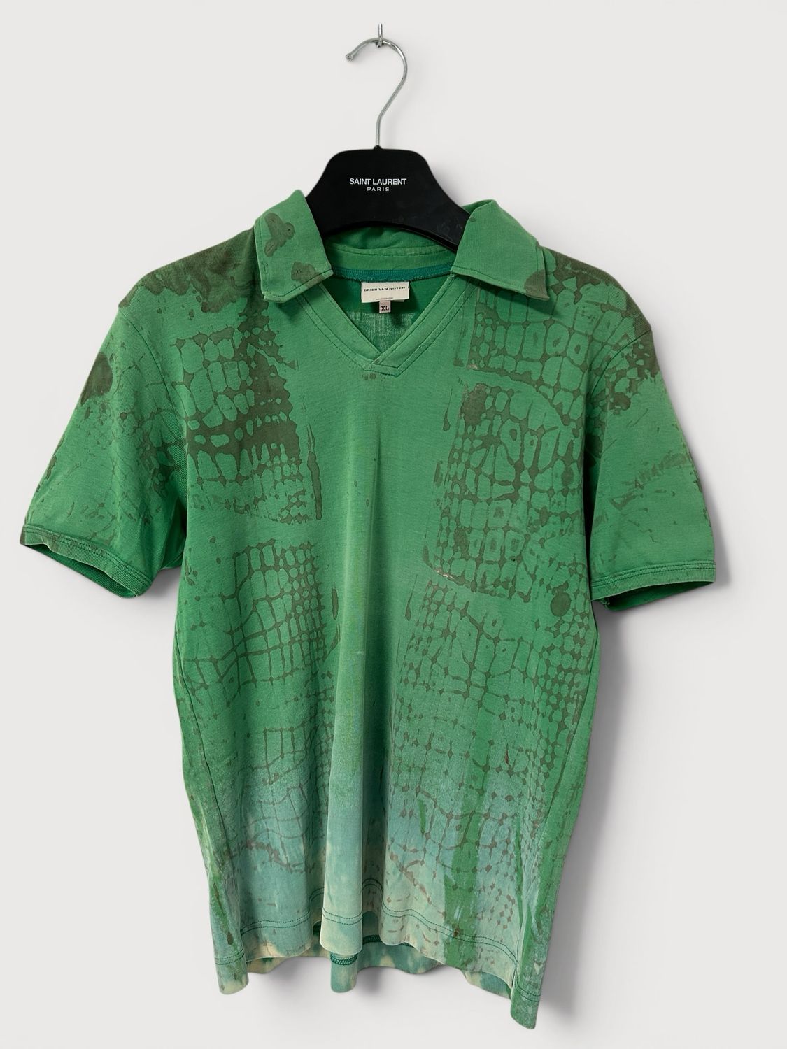 Dries Van Noten 2000s Crest Logo Johnny Collar Polo Shirt