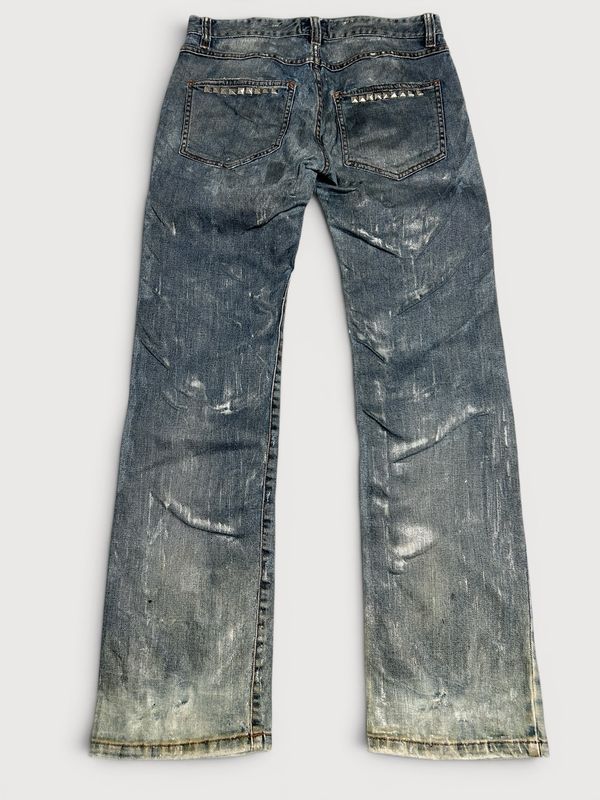 Jean Paul Gaultier 2000s Studded Waxed Denim Pants