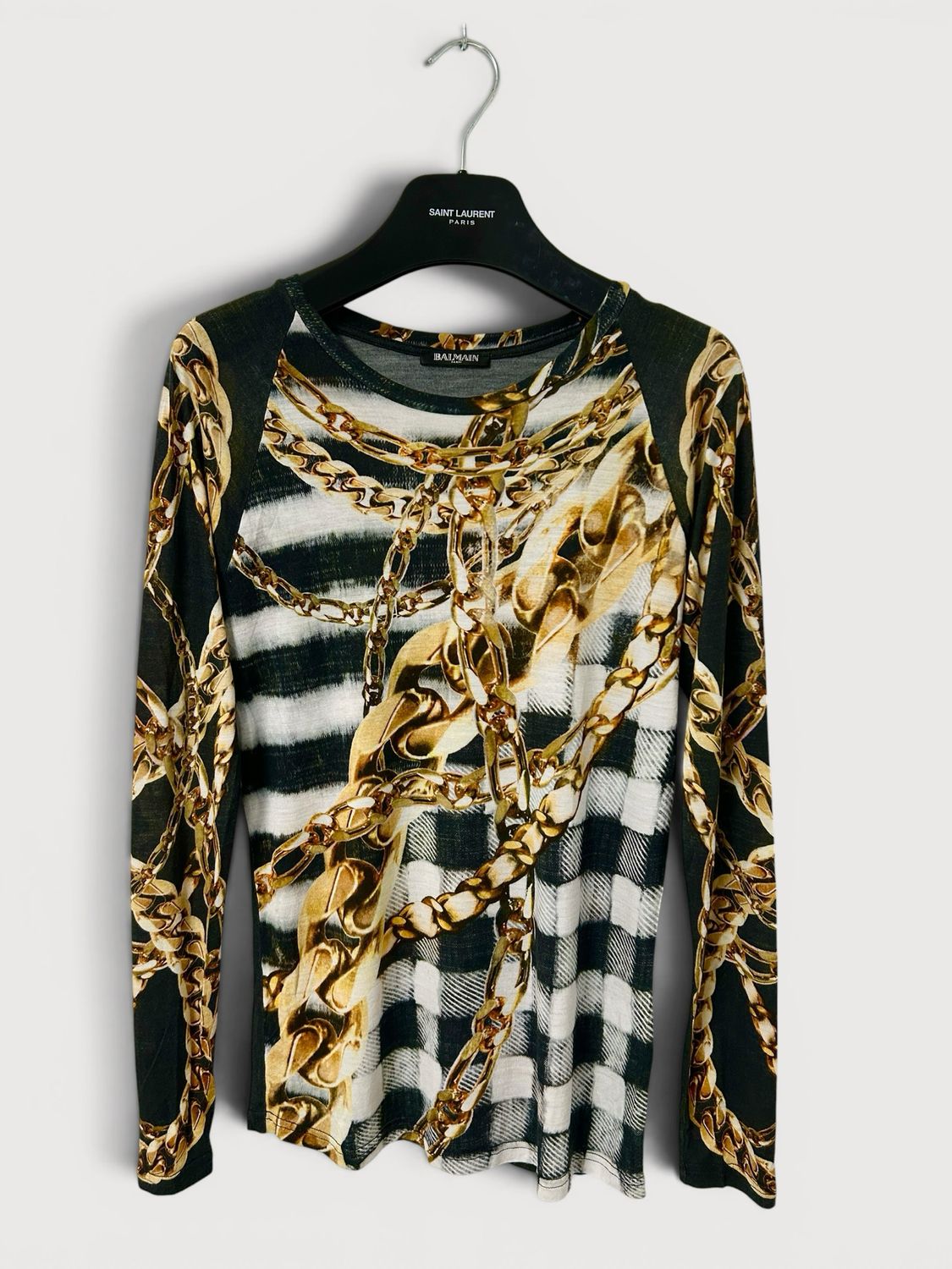 Balmain by Olivier Rousteing SS2013 Chain Print Long Sleeve