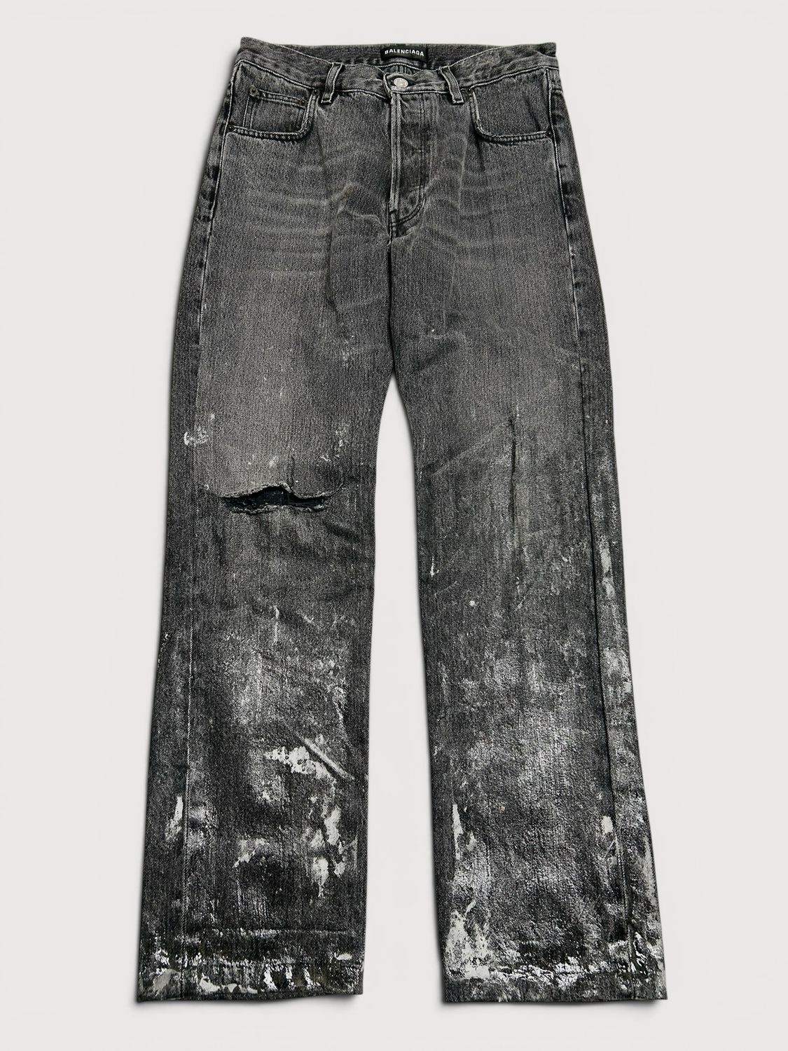 Balenciaga by Demna Gvasalia 2017 Distressed Waxed Denim