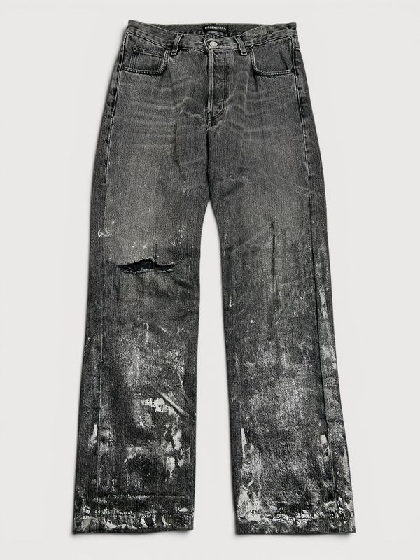 Balenciaga by Demna Gvasalia 2017 Distressed Waxed Denim