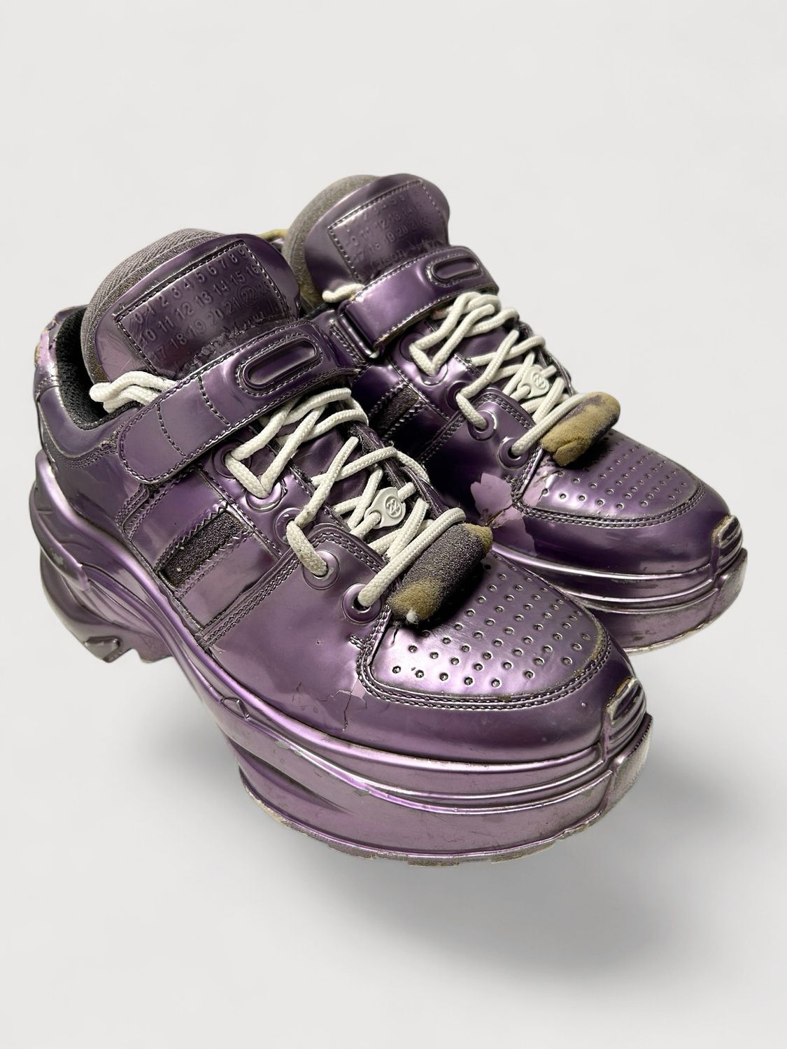 Maison Margiela by John Galliano 2018 Retro Fit Purple Metallic Platform Sneaker