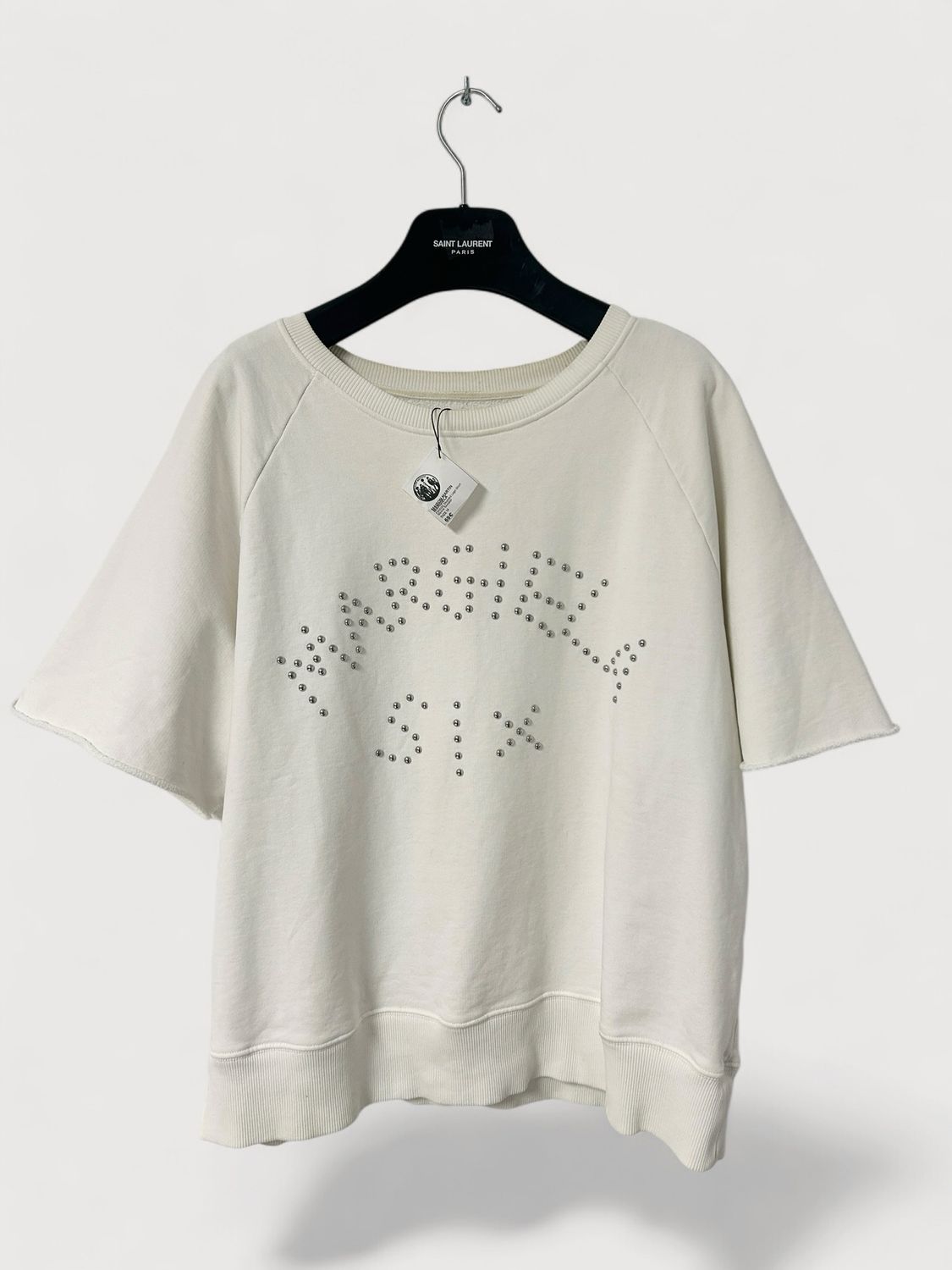 Maison Margiela  2022 Studded Logo Raw Cut Sweatshirt