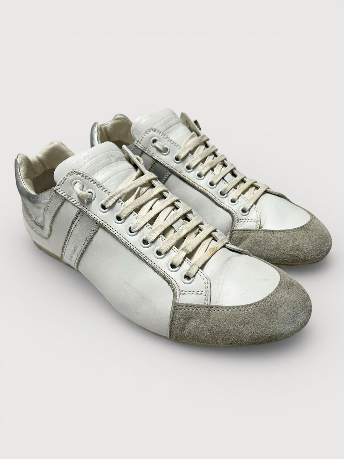 Dior Homme by Kris Van Assche 2008 B44 Silver Metallic Low Top Sneakers