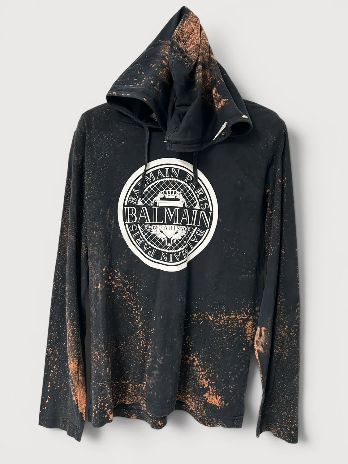Balmain by Olivier Rousteing  SS2018 Crest Logo Spiked Hoodie