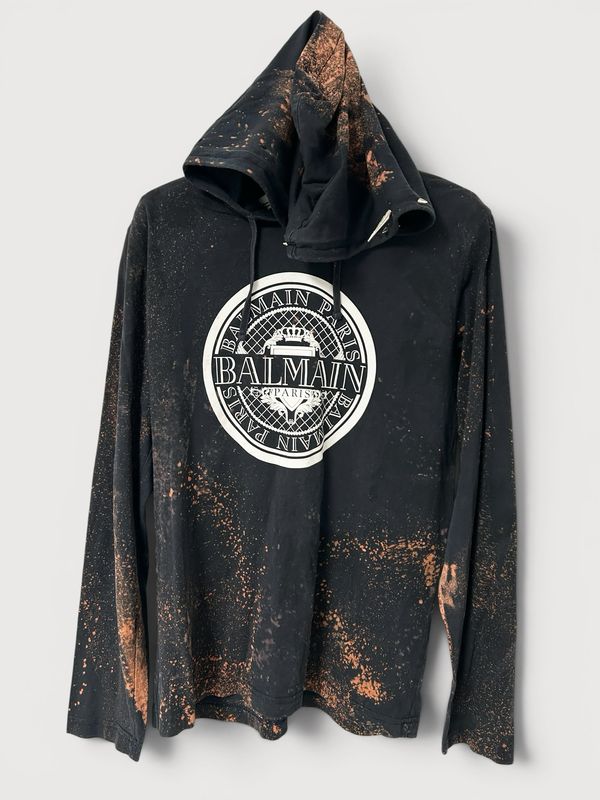Balmain by Olivier Rousteing  SS2018 Crest Logo Spiked Hoodie